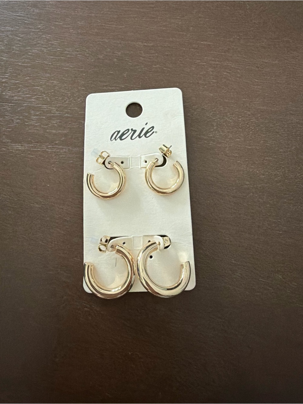Aerie Gold Tone Hoop Earring Set